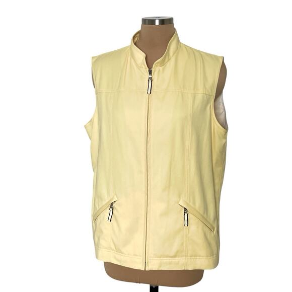 Allison Daley Vest Jacket Womens Size 14 Full Zip Mesh Lining Yellow Outdoor - Picture 1 of 9
